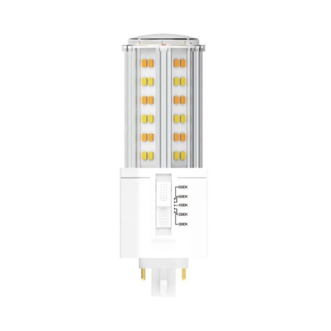 LED-Kompaktleuchtstofflampe im Gx24-Sockel mit mehreren Lichtquellen zur effizienten Beleuchtung.
