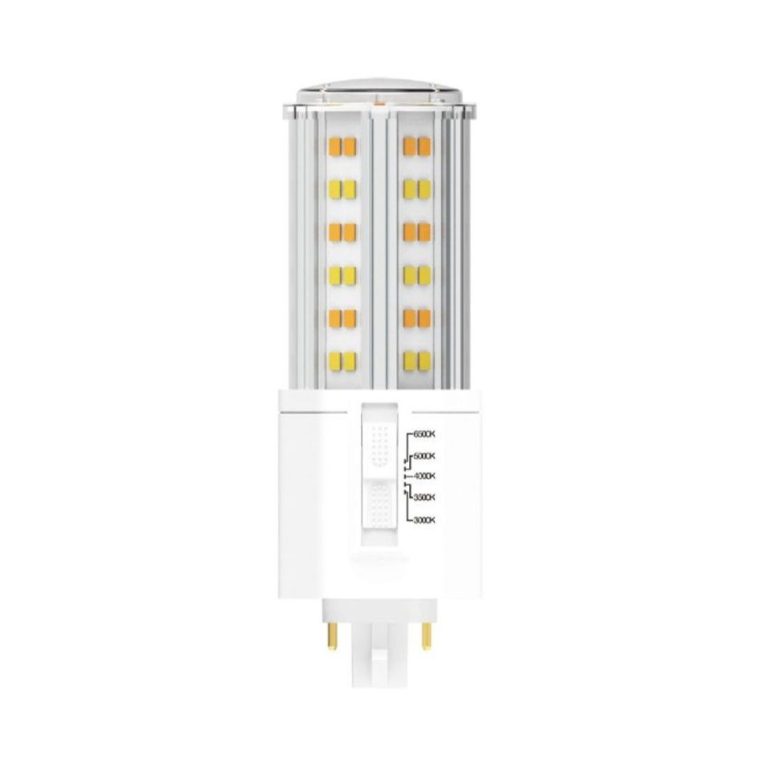 LED Kompaktleuchtstofflampe mit zylindrischer Form und mehreren Lichtquellen.