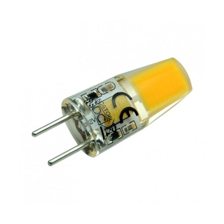 Glühbirne mit G4-Sockel und gelbem LED-Licht.