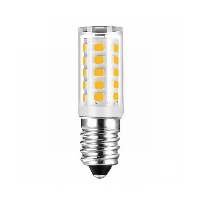 Energiesparende LED-Lampe mit klarer Hülle und mehreren leuchtenden Chips.