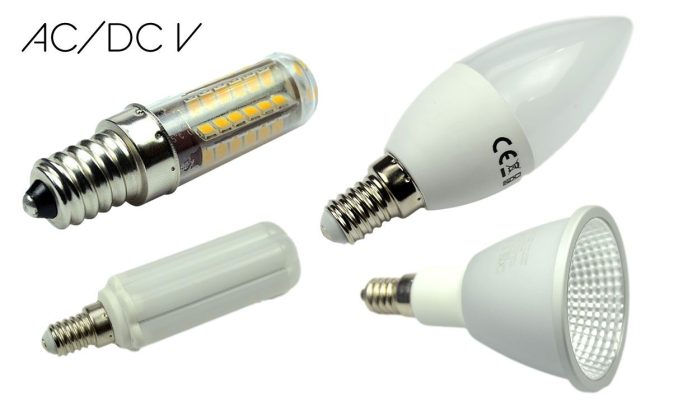 Verschiedene LED-Lampen mit unterschiedlichen Formen und Sockeln.