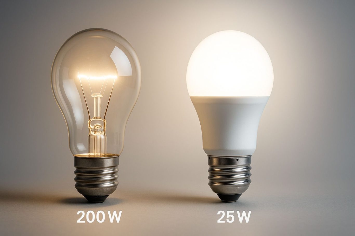 Was entspricht 200 Watt in LED – Vergleich zwischen Glühbirne und LED-Lichtleistung – Hero-Bild DC-Lampen