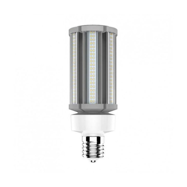 LED-Straßenlampe mit Schraubsockel, zylindrischer Körper und leuchtenden LED-Streifen.