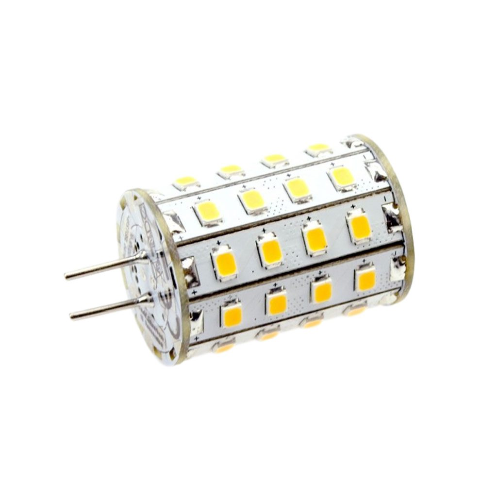 LED-Lampe in zylindrischer Form mit mehreren Lichtmodulen.