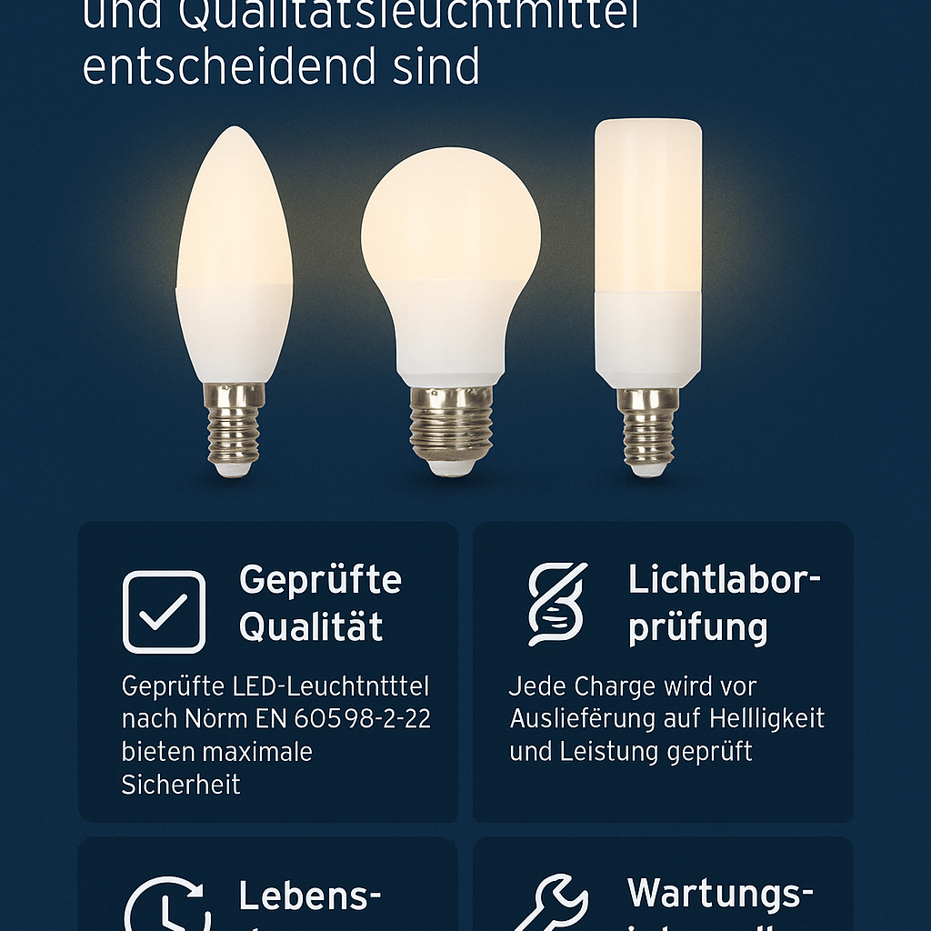 DC-kompatible LED Leuchtmittel für Notbeleuchtung