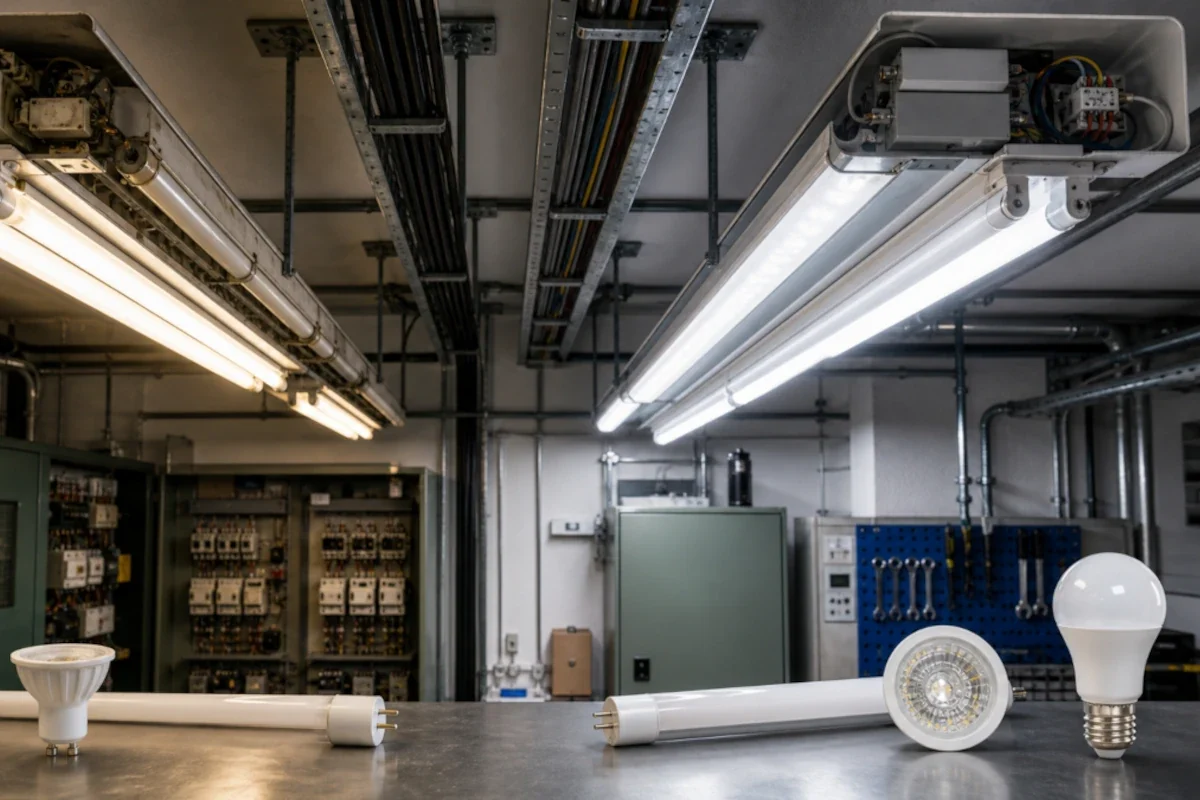 Retrofit Umrüstung einer alten Beleuchtungsanlage auf moderne LED Technik