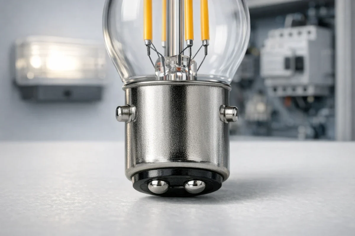 B15d LED-Leuchtmittel mit 15 mm Bajonettsockel und Doppelkontakt für Notbeleuchtung