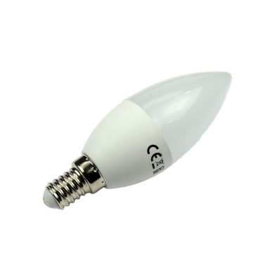 E14 LED-Kerzenlampe mit kleinem Schraubsockel und weißem Lampenkörper