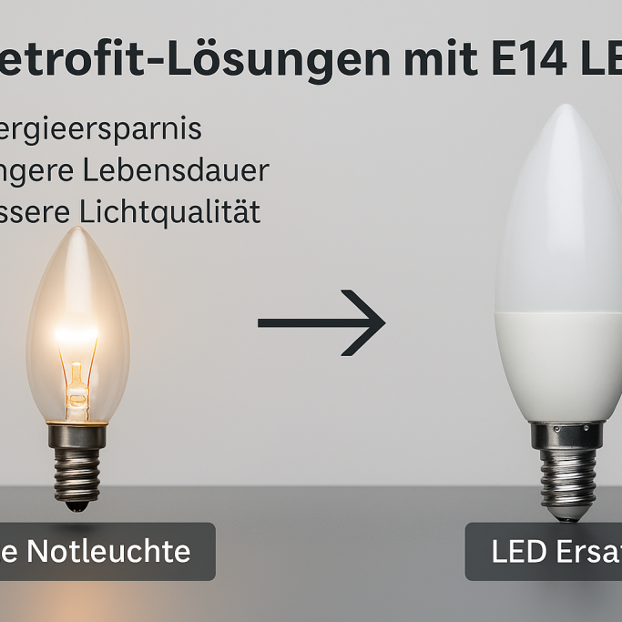 DC-kompatible LED Leuchtmittel für Notbeleuchtung