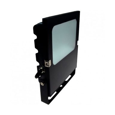 Schwarzes Gehäuse mit transparentem Fenster und Schlossmechanismus.